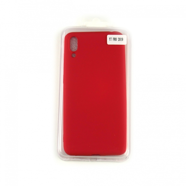 Silicone Case Full Cover Huawei Y7 2019 Червона (без сканера)-0